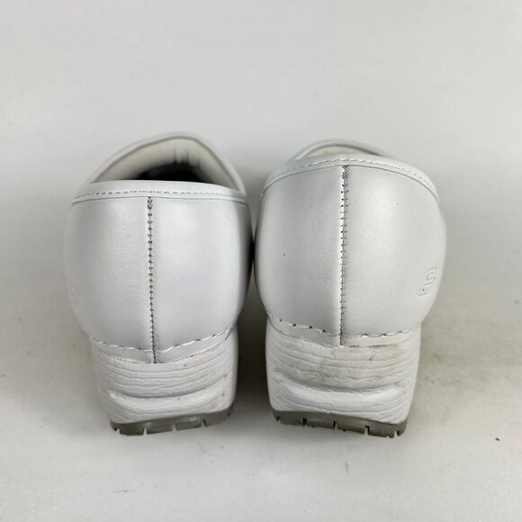 Skechers Work Clogs Candaba Women 8.5 White Leather Slip-Resistant Comfort 77227 - Picture 7 of 10